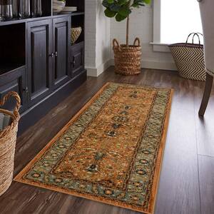 Rug Depot Traditional Oriental Hall and Stair Runner 34" Wide Green Rug Runner 