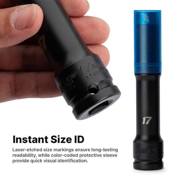 Capri Tools 1/2 in. Drive 17 mm Extended Wheel Lug Nut Socket Set