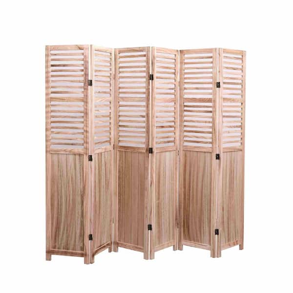 Avex 65 in. Wood Garden Fence 6-Panel Folding Privacy Screen