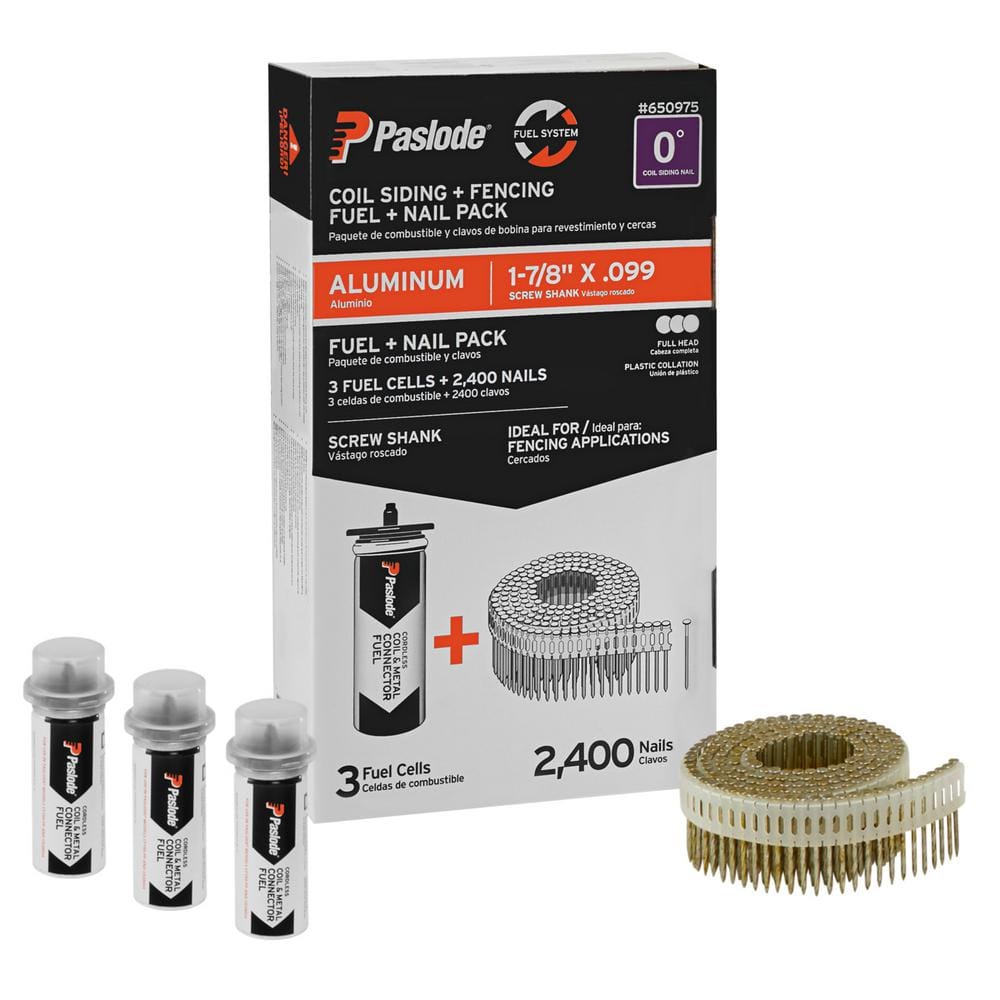 1-7/8 in. x 0.099 in. 0-Degree Straight Aluminum Screw Shank Coil Fencing Nails + Fuel price history on PriceWatchPro