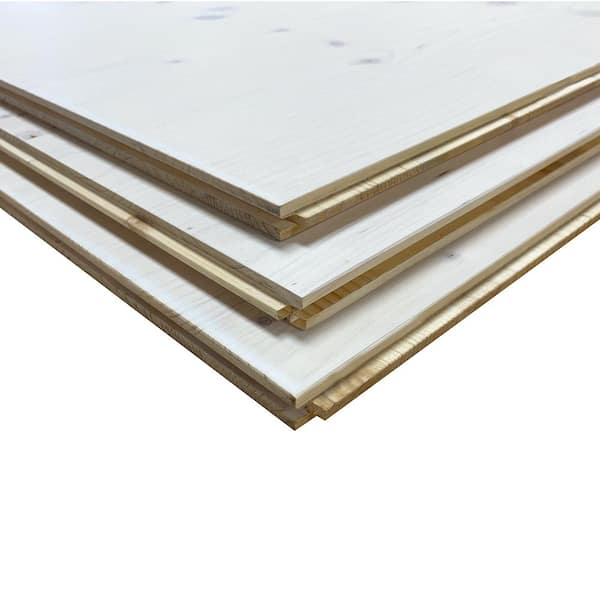 . 625 in. D x 24 in. W x 96 in. L Unfinished Pine Wood Clear on Painted SPF 4 Edge T&G Panel Moulding