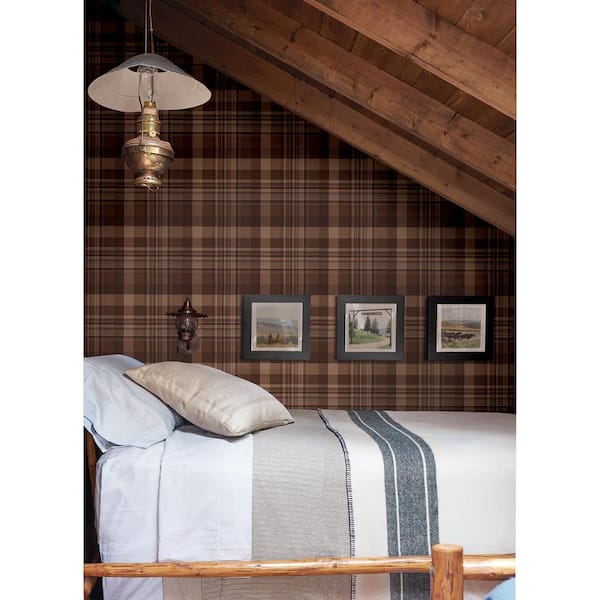20.50 in. W x 396 in. L Rust Dutton Plaid Wallpaper