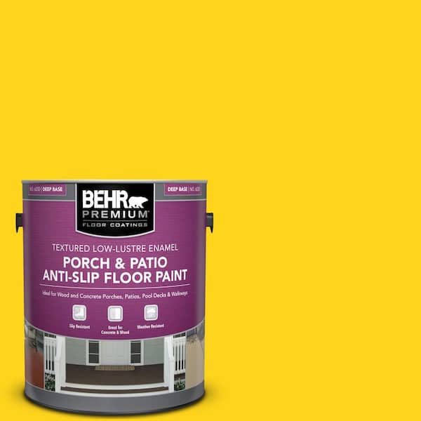 BEHR PREMIUM 1 gal. #S-G-390 Lemon Zest Textured Low-Lustre Enamel Interior/Exterior Porch and Patio Anti-Slip Floor Paint
