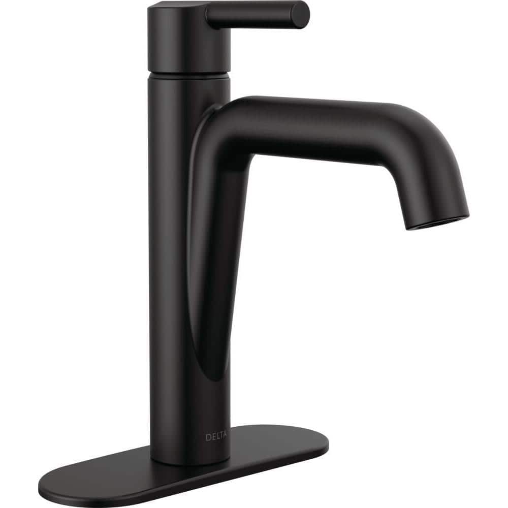 Delta Single Handle Vessel Bathroom Faucet in Matte top Black