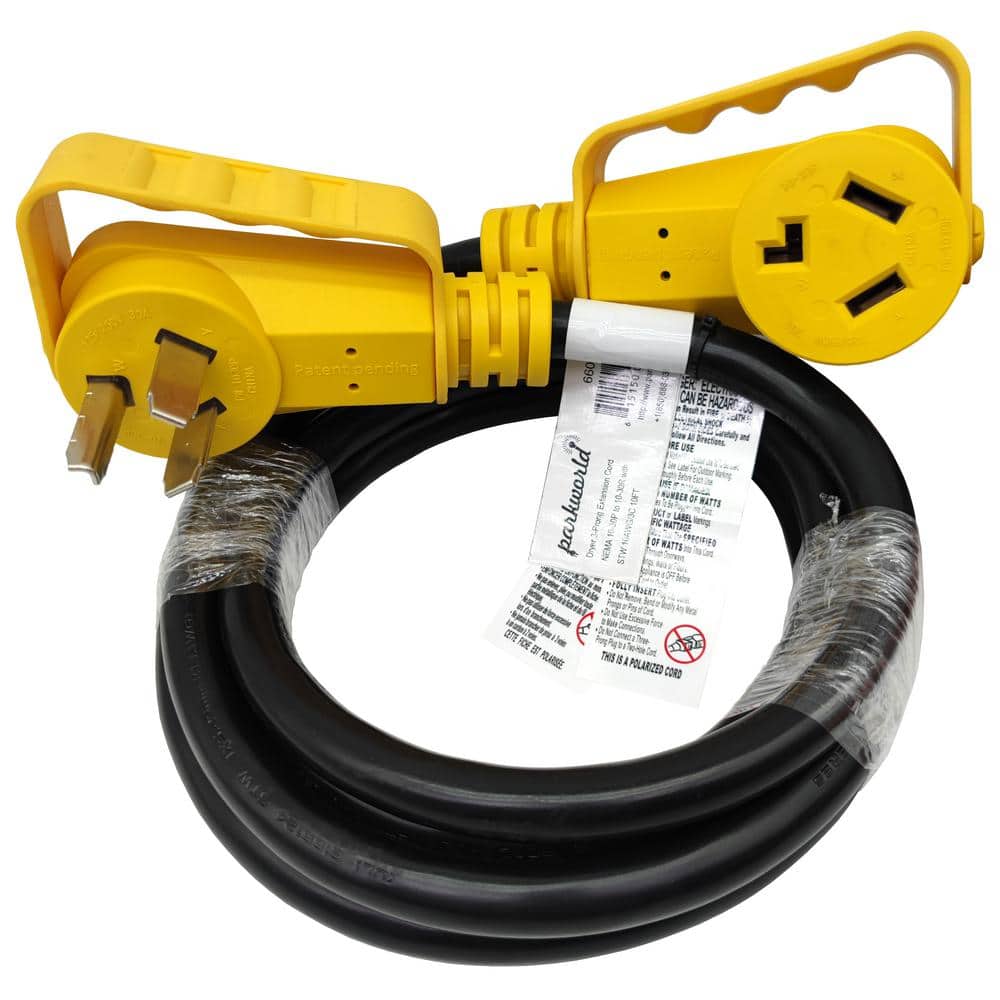 10 ft. 10/3 30A 125/250-Volt Indoor/Outdoor 3 Prong NEMA 10-30 Dryer Extension Cord with Handle and Lighted end, Black price history on PriceWatchPro