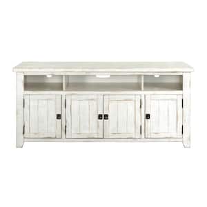 Foundry White Metal TV Stand Fits TVs Up to 70 in. with Adjustable Shelves