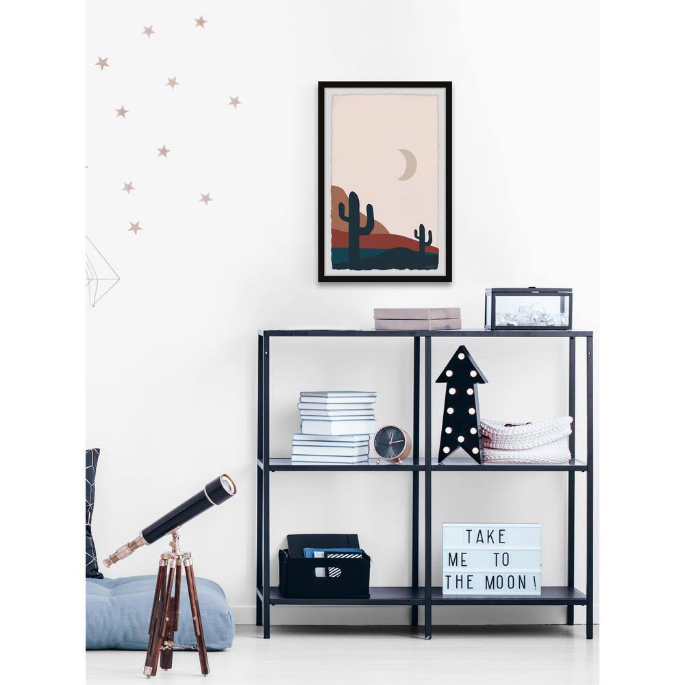 Moonlit Desert Scene Framed Print in Black Frame, 16 x 24