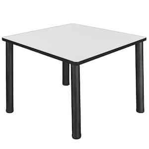 Rumel 43.5 in. Square White and Black Composite Wood Breakroom Table (Seats-4)