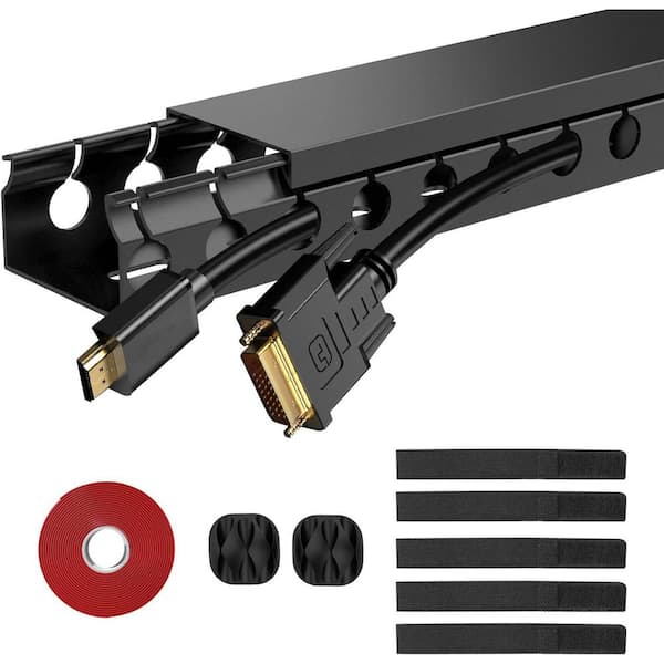 Cable Raceway Kit 77 Inch Open Slot Wire Covers for Desk Cable Management 5 Pack for TV Computer Cords