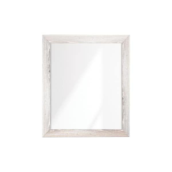 BrandtWorks Restoration White Framed Wall Mirror 32 in. W x 38 in. H