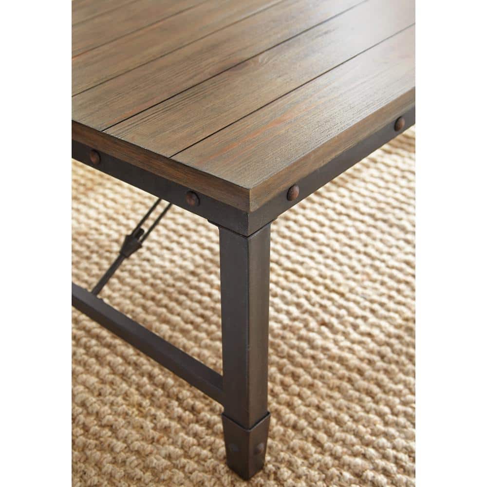 Jersey 48" Brown Wood and Metal Industrial Console Table