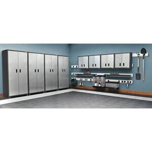 Steel 1-Shelf Wall Mounted Garage Cabinet in Silver Tread (28 in W x 28 in H x 12 in D)