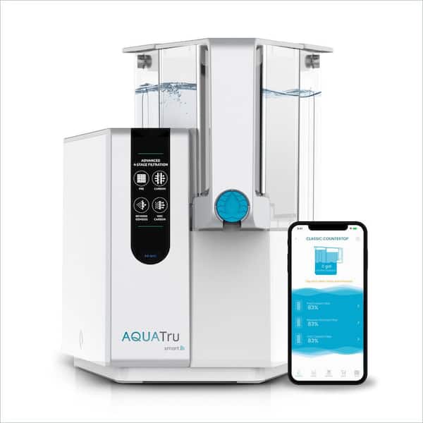 AquaTru Smart Countertop Water Filtration Purification System 4-Stage Ultra Reverse Osmosis Technology App and Wi-Fi