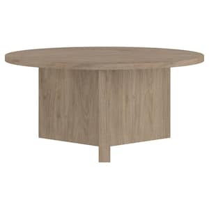 Anders 36 in. Antiqued Gray Oak Round MDF Top Coffee Table