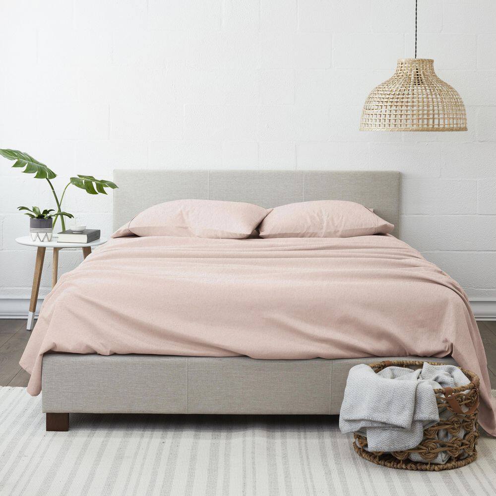 Blush Twin Cotton Flannel Deep Pocket Sheet Set