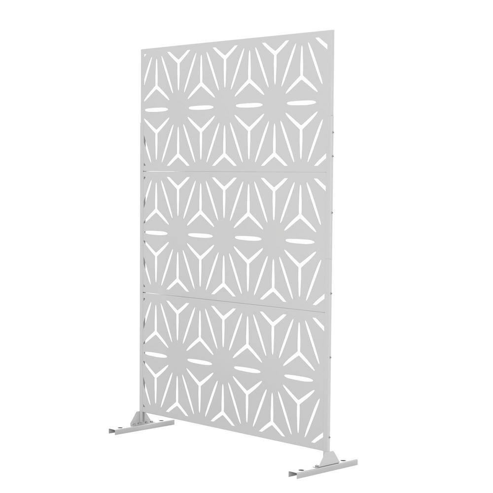 FENCY 76 in. Galvanized Steel Outdoor Garden Fence Privacy Screen