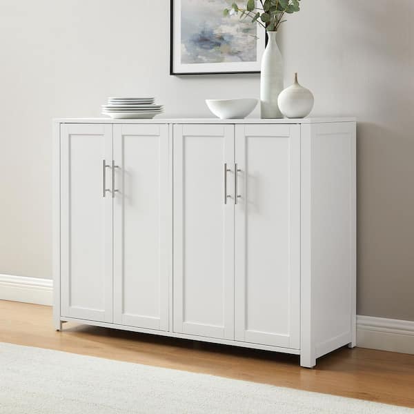 CROSLEY FURNITURE Savannah White MDF 48 in. Sideboard with
