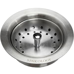 SinkSense 3.5 in. Basket Strainer Drain with Post Style Basket in Stainless Steel
