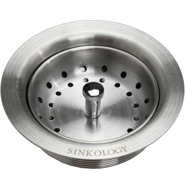 SINKOLOGY SinkSense 3.5 in. Basket Strainer Drain with Post Style Basket in Stainless Steel