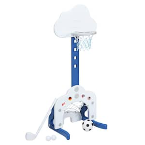 3-in-1 Basketball Hoop Set Stand Toddler Basketball Hoop Game Set White