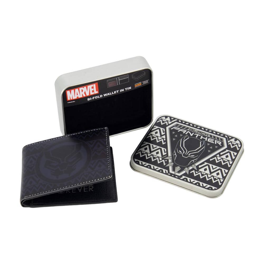 Marvel Black Panther Logo Bifold Sport Wallet, Slim Wallet with Decorative Tin Unisex MAMS0007 ...