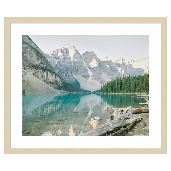Amanti Art Moraine Lake Reflection by Justine Milton 25 in. W x 21 in. H. Wood Framed Wall Art Print Framed in Brown