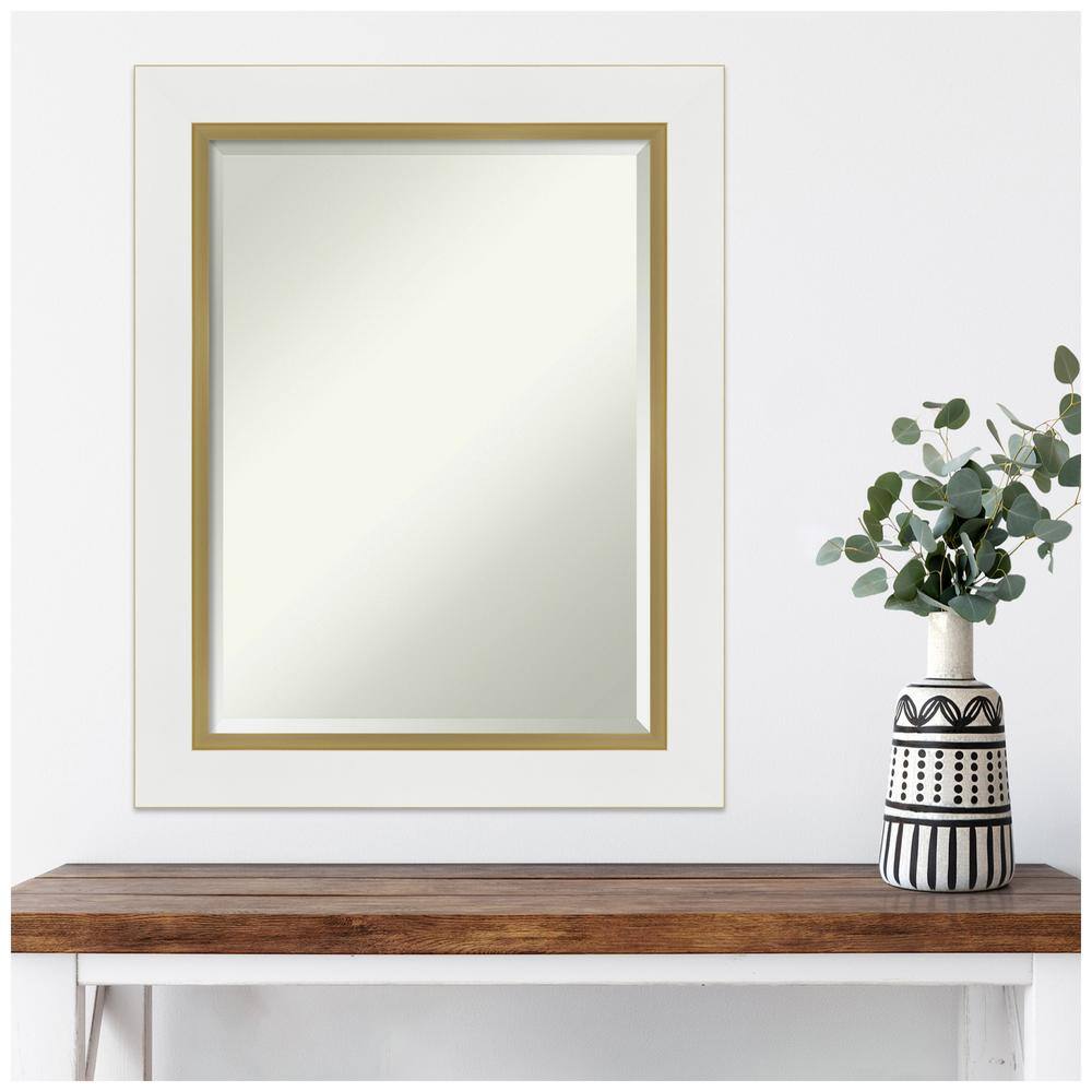 Eva White and Gold Rectangular Wall Mirror