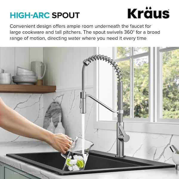 KRAUS Oletto High-Arc Single-Handle Pull-Down Sprayer Kitchen