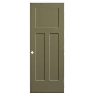 30 in. x 80 in. 3-Panel Winslow Left-Hand Hollow Core Truly Olive Molded Composite Single Prehung Interior Door