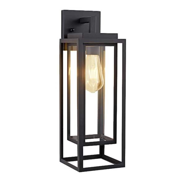 (2-Pack) 18 in. H Outdoor Wall Light Fixtures Sconce Waterproofed Exterior Lantern with Sturdy Rectangular Double Cage