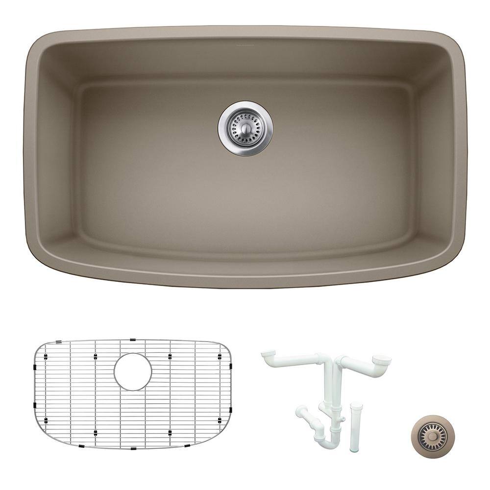 Valea 32 in. Undermount Single Bowl Truffle Granite Composite Kitchen Sink 