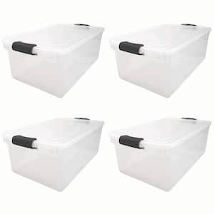 66-Qt. Clear Storage Organizing Container Bin with Latching Lids (4 Pack)