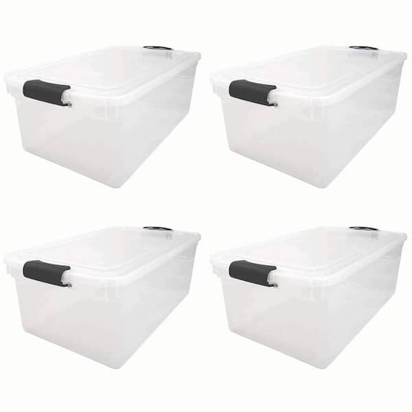 66-Qt. Clear Storage Organizing Container Bin with Latching Lids (4 Pack)