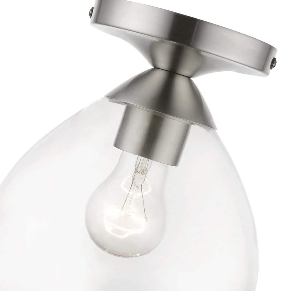 Catania Brushed Nickel 8'' Glass Semi-Flush Mount Light