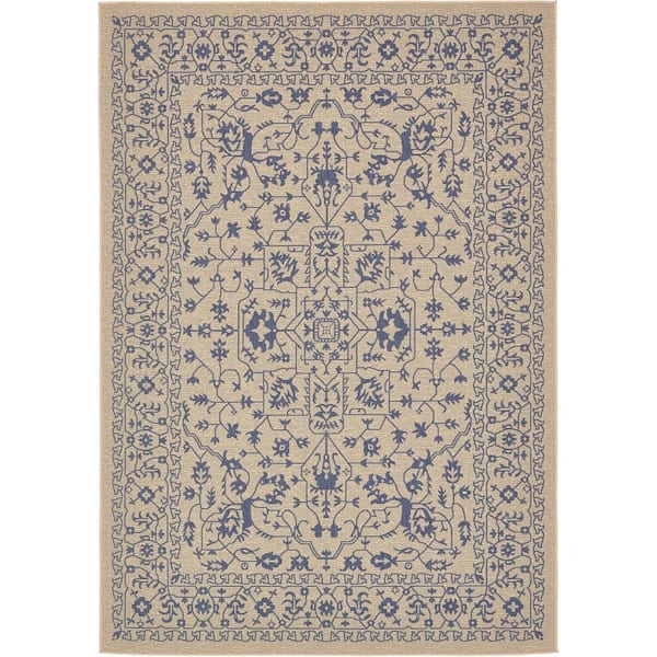 Unique Loom Outdoor Allover Beige 7' 0 x 10' 0 Area Rug