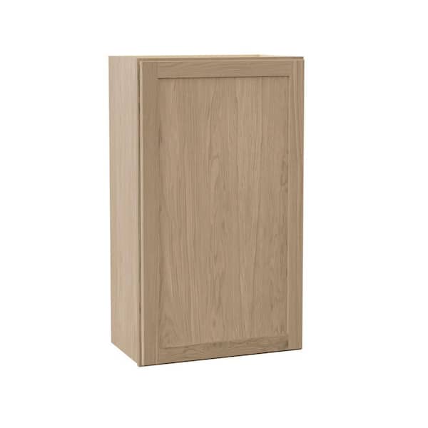 Hampton Bay Sinclair 21 in. W x 12 in. D x 36 in. H Assembled Wall Kitchen cabinet in Shaker Light Oak