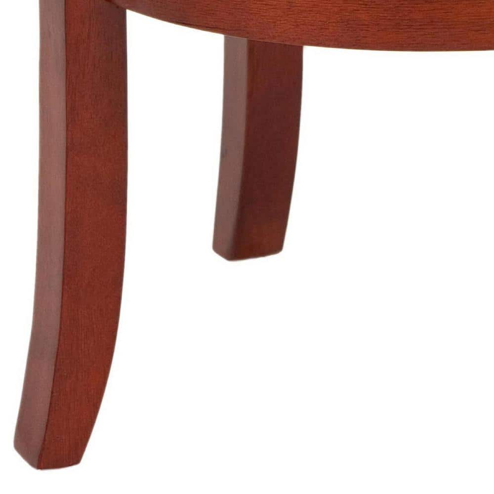 Ellwood Light Cherry and Black Leather Swivel Counter Stool