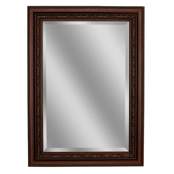 Deco Mirror Addyson 30 in. W x 36 in. H Framed Rectangular Beveled Edge Bathroom Vanity Mirror in Copper
