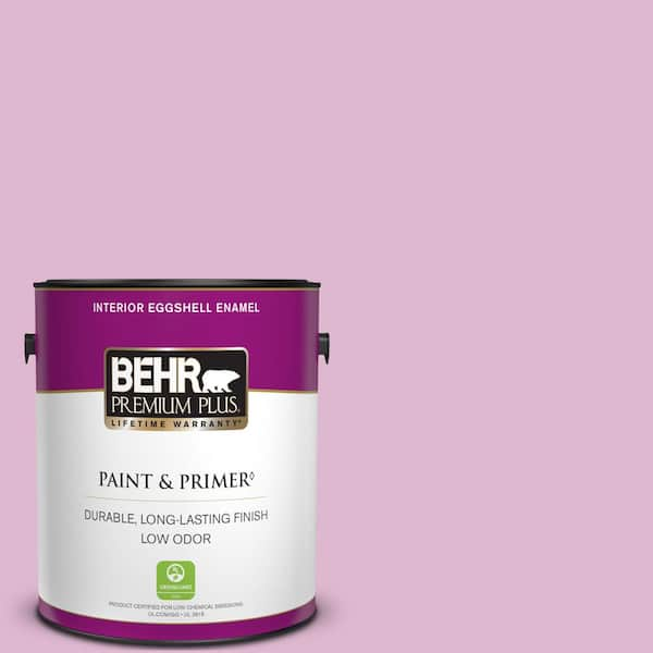 BEHR PREMIUM PLUS 1 gal. #M120-3 Pink Wink Eggshell Enamel Low Odor Interior Paint & Primer