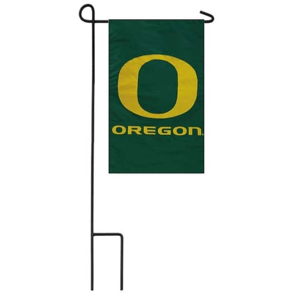1 ft. x 1-1/2 ft. University of Oregon 2-Sided Garden Flag with 3-2/3 ft. Metal Flagpole
