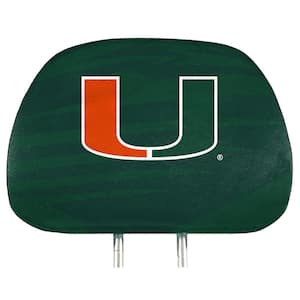 University of Miami 10 in. x 14 in. Universal Fit Printed Head Rest Cover Set