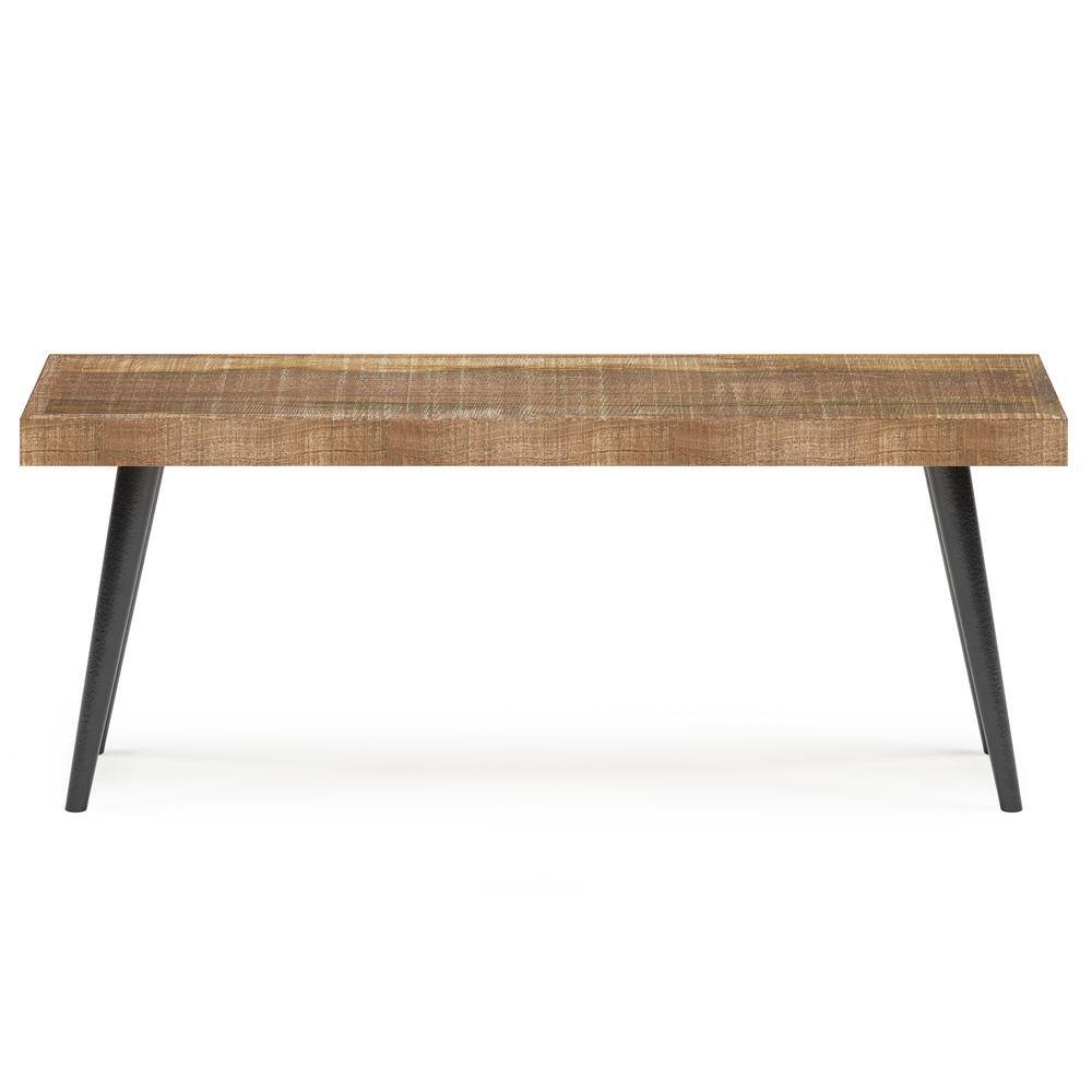 Durham 43" Distressed Natural Mango Wood Industrial Bench