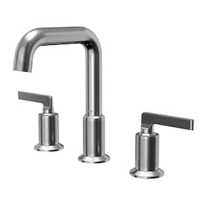 Gillingham Widespread 2-Handle Three Hole Bathroom Faucet with Matching Pop-up Drain in Stainless Steel