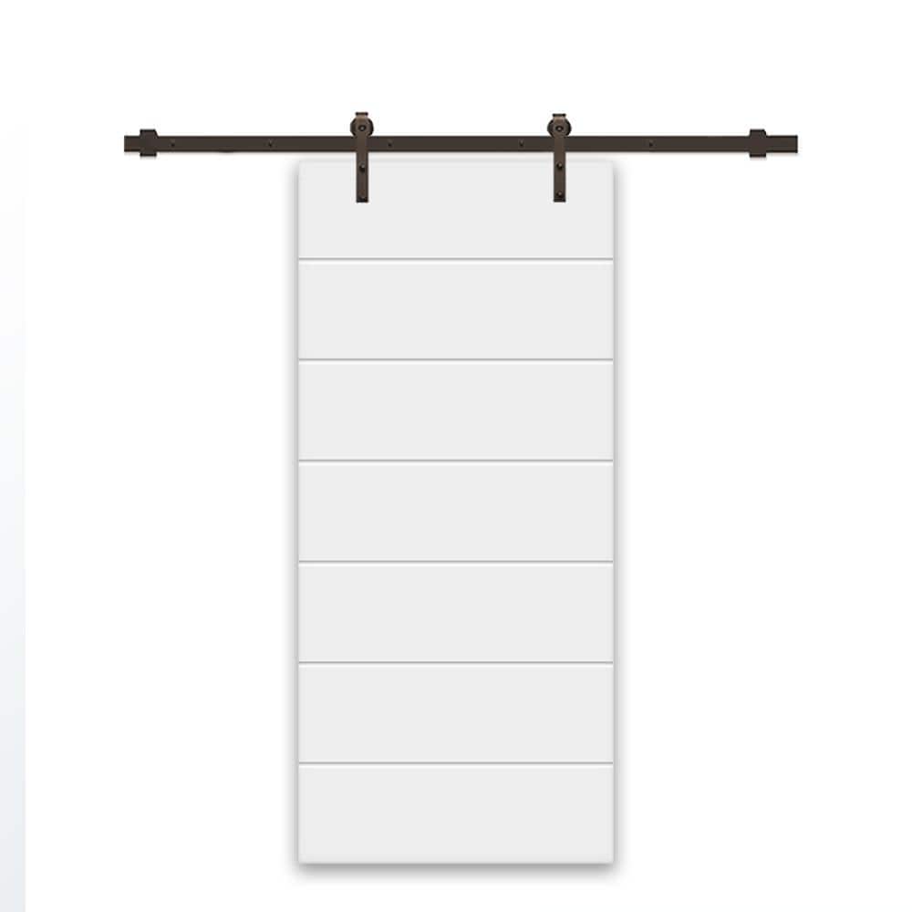 44 in. x 84 in. White Painted Composite MDF Paneled Interior Sliding Barn Door with Hardware Kit price history on PriceWatchPro