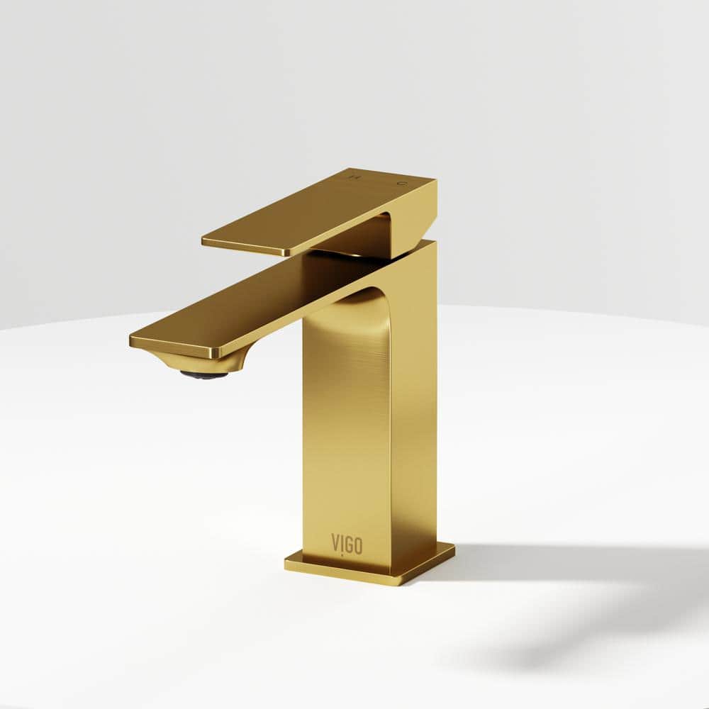 Dunn Matte Brushed Gold Single-Handle High-Spout Bathroom Faucet