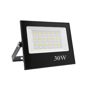 30-Watt Black Integrated LED White Outdoor Thin Flood Light
