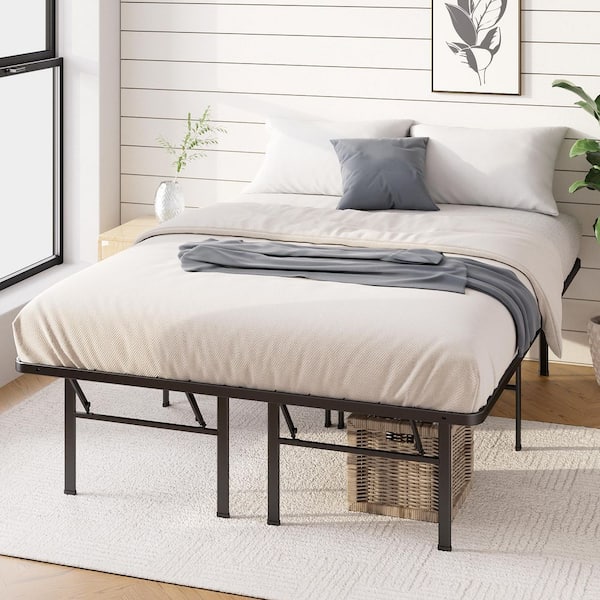 Zinus Black SmartBase Heavy Duty Queen Metal Platform Bed Frame