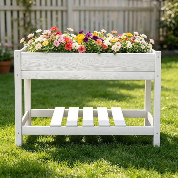 JEAREY 45 in. x 18 in. x 29 in. Outdoor Plastic Raised Garden Bed