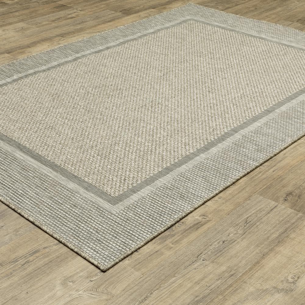 Thrasher Beige 8 ft. x 10 ft. Wide Border Polypropylene Indoor/Outdoor Area Rug price history on PriceWatchPro