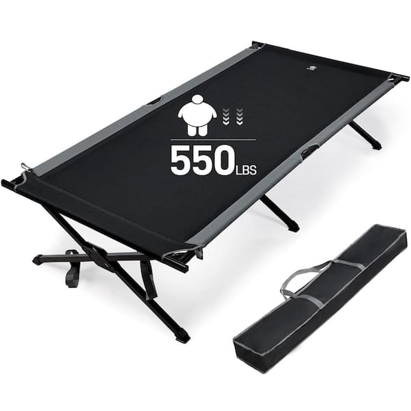Oversized Extra Wide XXL Folding Camping Cot, 84.3"x41.9", Supports 550 lbs, with Carry Bag